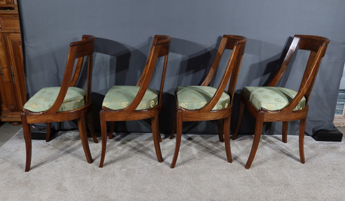 Suite of 4 Mahogany "Gondole" Chairs, Return from Egypt - Mid 20th century