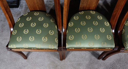 Suite of 4 Mahogany "Gondole" Chairs, Return from Egypt - Mid 20th century