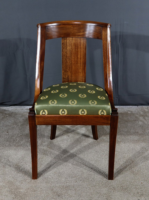 Suite of 4 Mahogany "Gondole" Chairs, Return from Egypt - Mid 20th century