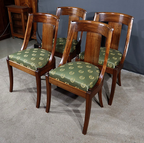 Suite of 4 Mahogany "Gondole" Chairs, Return from Egypt - Mid 20th century