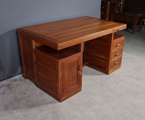 Art Deco teak and mahogany desk, Pondicherry - 1930