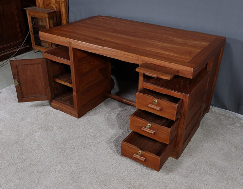 Art Deco teak and mahogany desk, Pondicherry - 1930