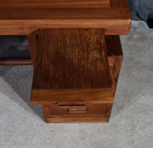 Art Deco teak and mahogany desk, Pondicherry - 1930