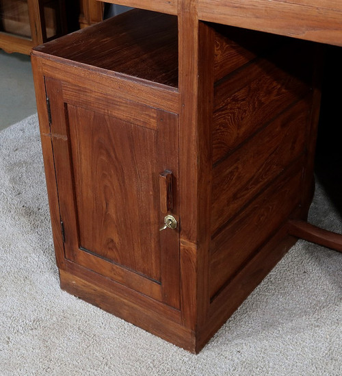 Art Deco teak and mahogany desk, Pondicherry - 1930