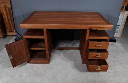 Art Deco teak and mahogany desk, Pondicherry - 1930