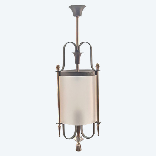 1940 Lantern In Wrought Iron And Bronze