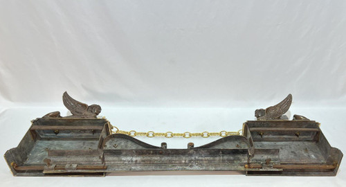 Fireplace bar, gilded and patinated bronze, Empire period