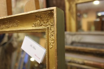 Small golden empire rectangle mirror 41 x 47