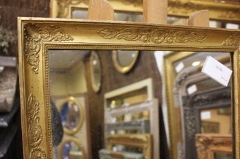 Small golden empire rectangle mirror 41 x 47