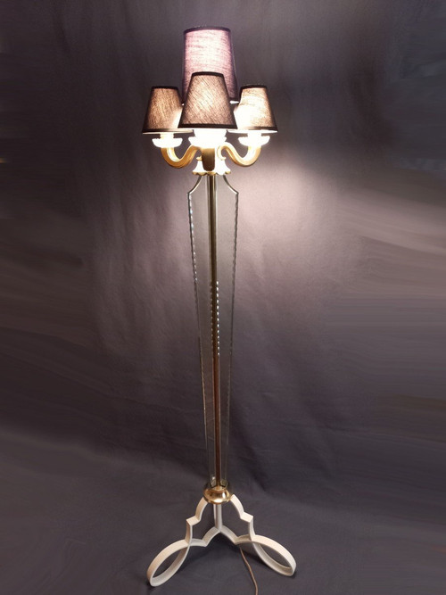 Lampada da terra in Cristal De Sèvres Circa 1940