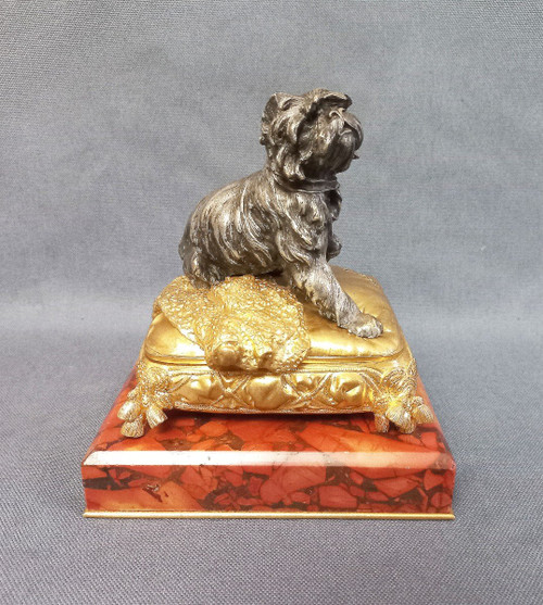 P Lecourtier Silver Bronze And Gilt Bronze Jewelry Box