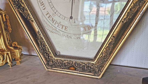 Barometer Golden Thermometer Empire period according to Torricelli