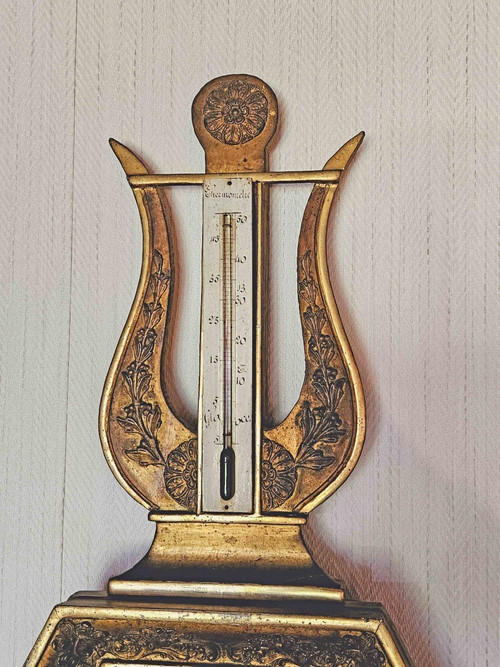 Barometer Golden Thermometer Empire period according to Torricelli