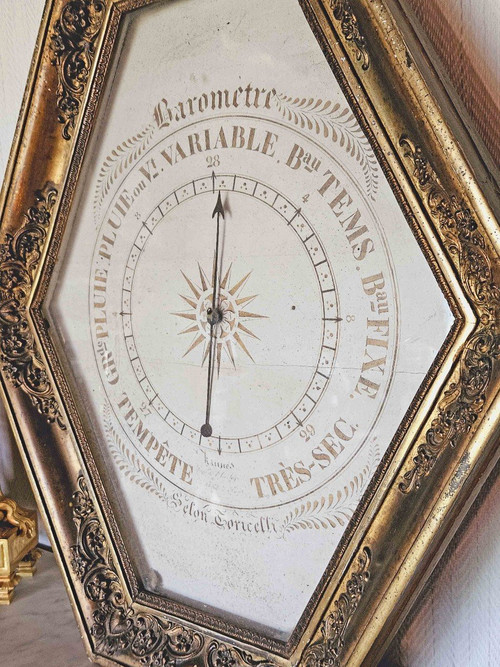 Barometer Golden Thermometer Empire period according to Torricelli