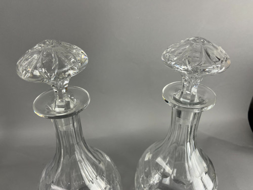 Pair of crystal carafes