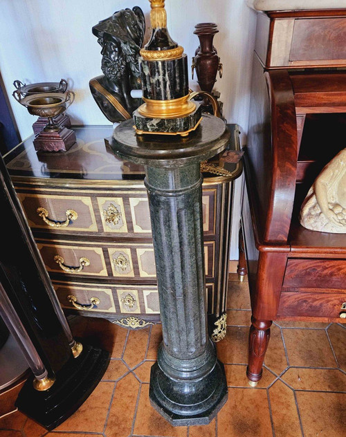 Green Marble Column, Italy, 19th Century