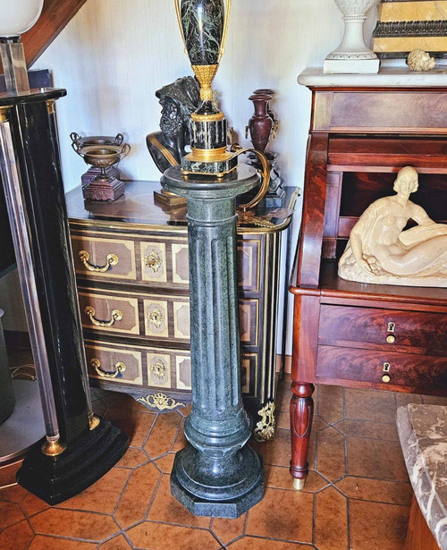 Green Marble Column, Italy, 19th Century