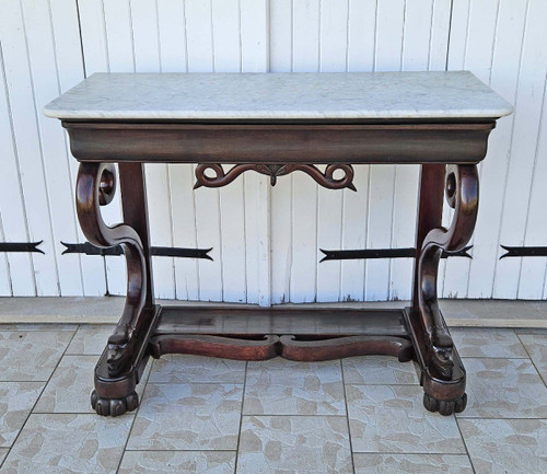 Walnut Console "with Snakes" Italy Circa 1830