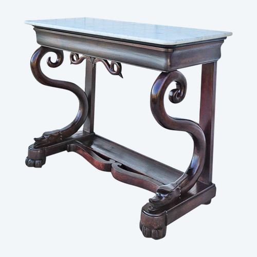 Walnut Console "with Snakes" Italy Circa 1830