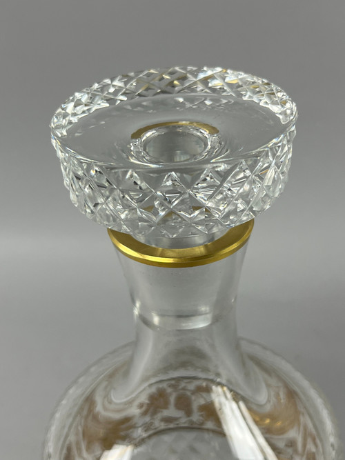 Crystal whisky carafe with vine decor