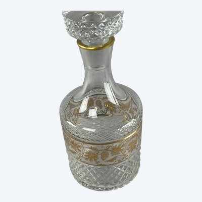 Crystal whisky carafe with vine decor