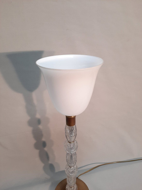 Large Cut Crystal Lamp H 75 Cm