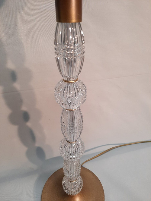 Large Cut Crystal Lamp H 75 Cm