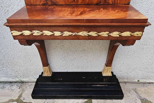 Console With Empire Trumeau Mahogany And Gilded Wood Circa 1850