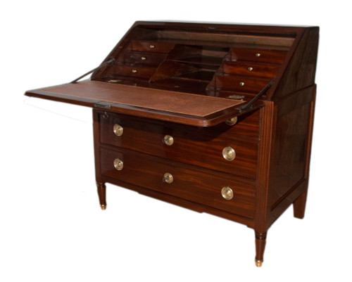 Louis XVI Mahogany Scriban Commode 