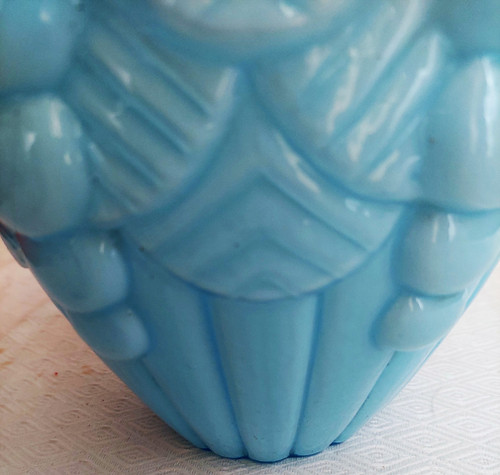 20th century art deco blue opaline vase