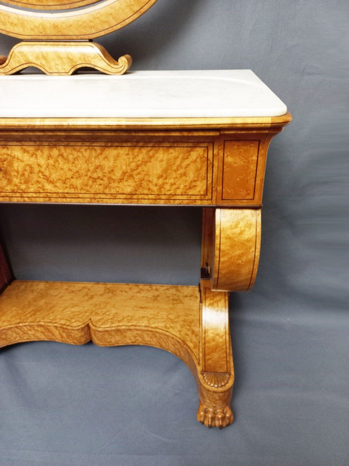 Charles X Dressing Table In Speckled Maple