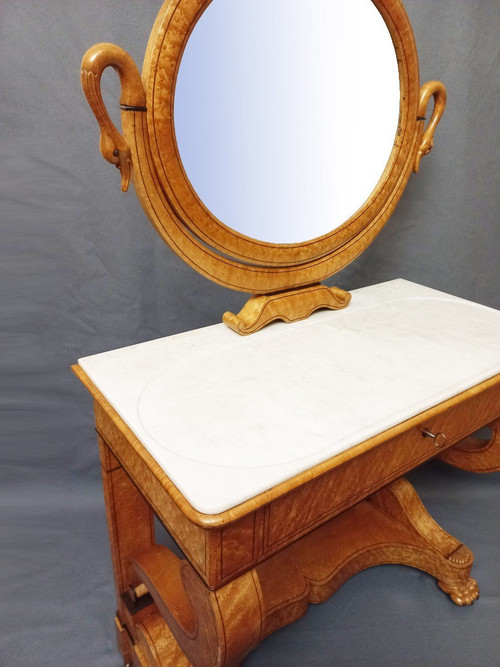 Charles X Dressing Table In Speckled Maple