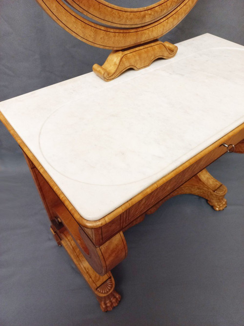 Charles X Dressing Table In Speckled Maple