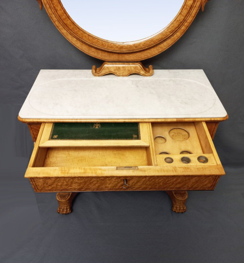 Charles X Dressing Table In Speckled Maple