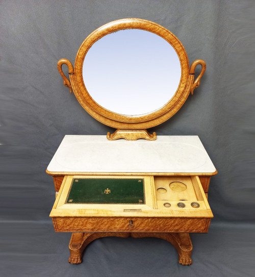 Charles X Dressing Table In Speckled Maple