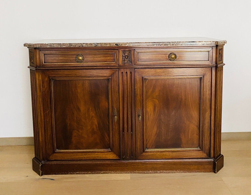 Sideboard im Verzeichnisstil aus Mahagoni und Furnier aus dem 19. Jahrhundert