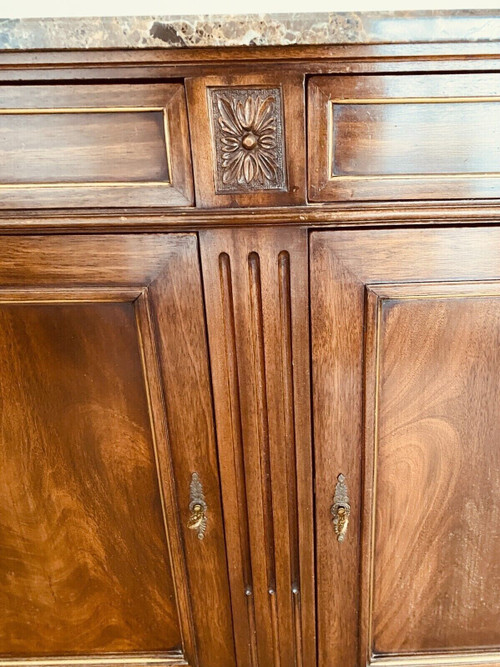 Sideboard im Verzeichnisstil aus Mahagoni und Furnier aus dem 19. Jahrhundert