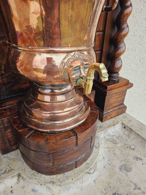 18th Century Fountain And Its Walnut Furniture