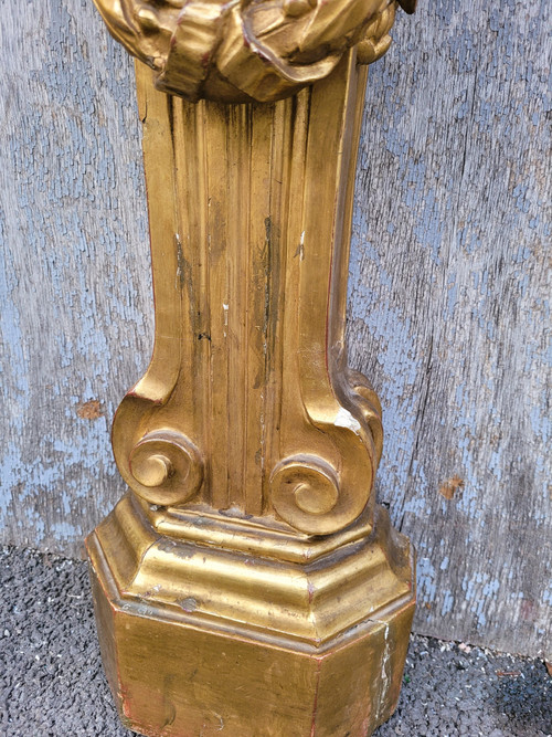 Console and mirror in gilded wood, Italy 18th century period