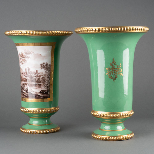 Pair of Paris Porcelain Vases, 19th Century