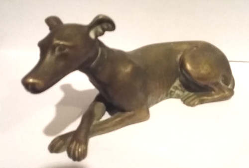 Pair of 19th century bronze greyhounds