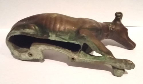 Pair of 19th century bronze greyhounds