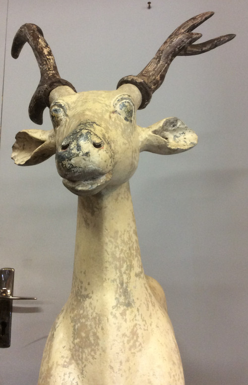 Sculpture of a deer in resin work circa 1960