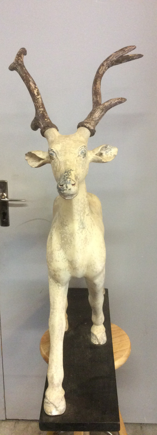 Sculpture of a deer in resin work circa 1960