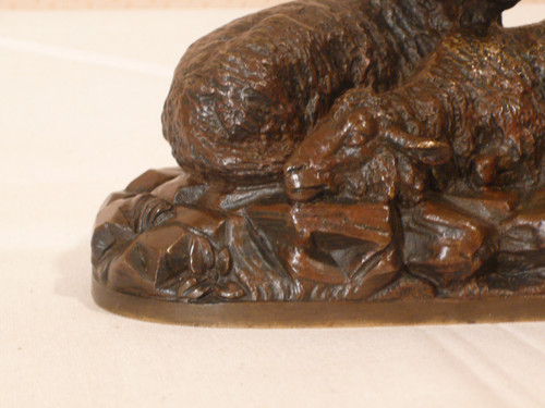 A bronze representing sheep signed Guci.