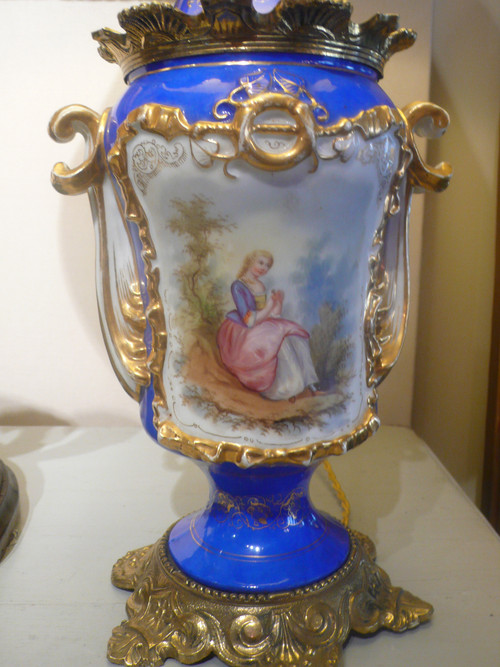 Pair of porcelain lamps from the Napoleon III period