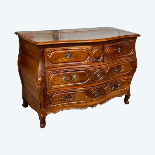 Commode Tombeau  Louis XV En Noyer D’époque XVIIIème