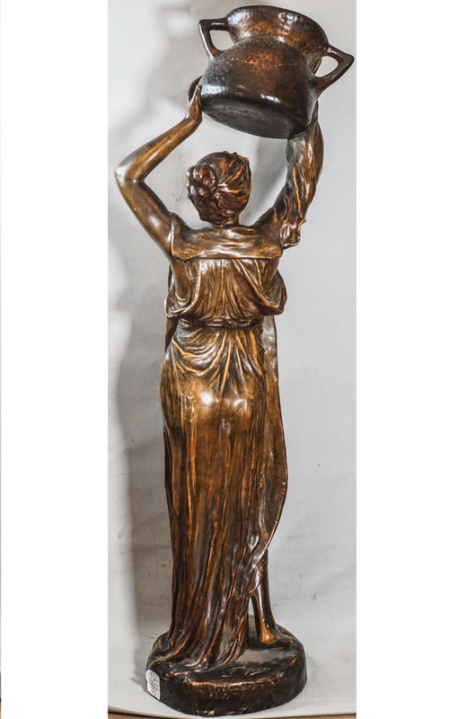 F. GROSS - GOLDSCHEIDER, Water carrier, polychrome terracotta