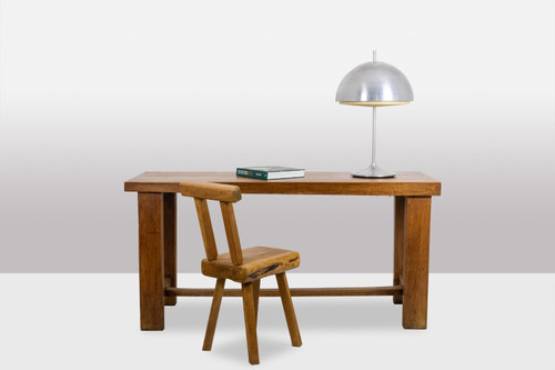 Brutalist style table, or desk, in beech. Circa 1900. LS5710709I