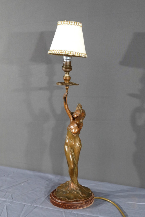 Regulate-Lampe im Jugendstil, signiert C.Rosa – Mitte des 20. Jahrhunderts